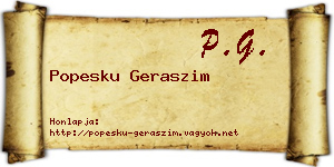 Popesku Geraszim névjegykártya